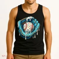 Baseball Drip Home Plate Ice Cream Respect The Drip Tank Top thumb 3