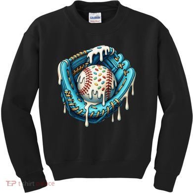 Baseball Drip Home Plate Ice Cream Respect The Drip Kids Sweatshirt