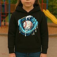 Baseball Drip Home Plate Ice Cream Respect The Drip Kids Hoodie thumb 3