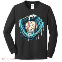 Baseball Drip Home Plate Ice Cream Respect The Drip Kids Long Sleeve Shirt thumb 0