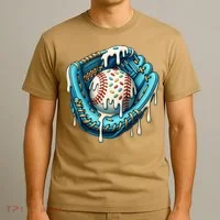 Baseball Drip Home Plate Ice Cream Respect The Drip T-Shirt thumb 3