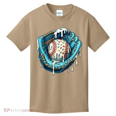 Baseball Drip Home Plate Ice Cream Respect The Drip Kids T-Shirt