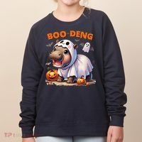 Boo Deng Halloween Baby Pygmy Hippo Bouncy Pig Moo Deng Women's Sweatshirt thumb 0