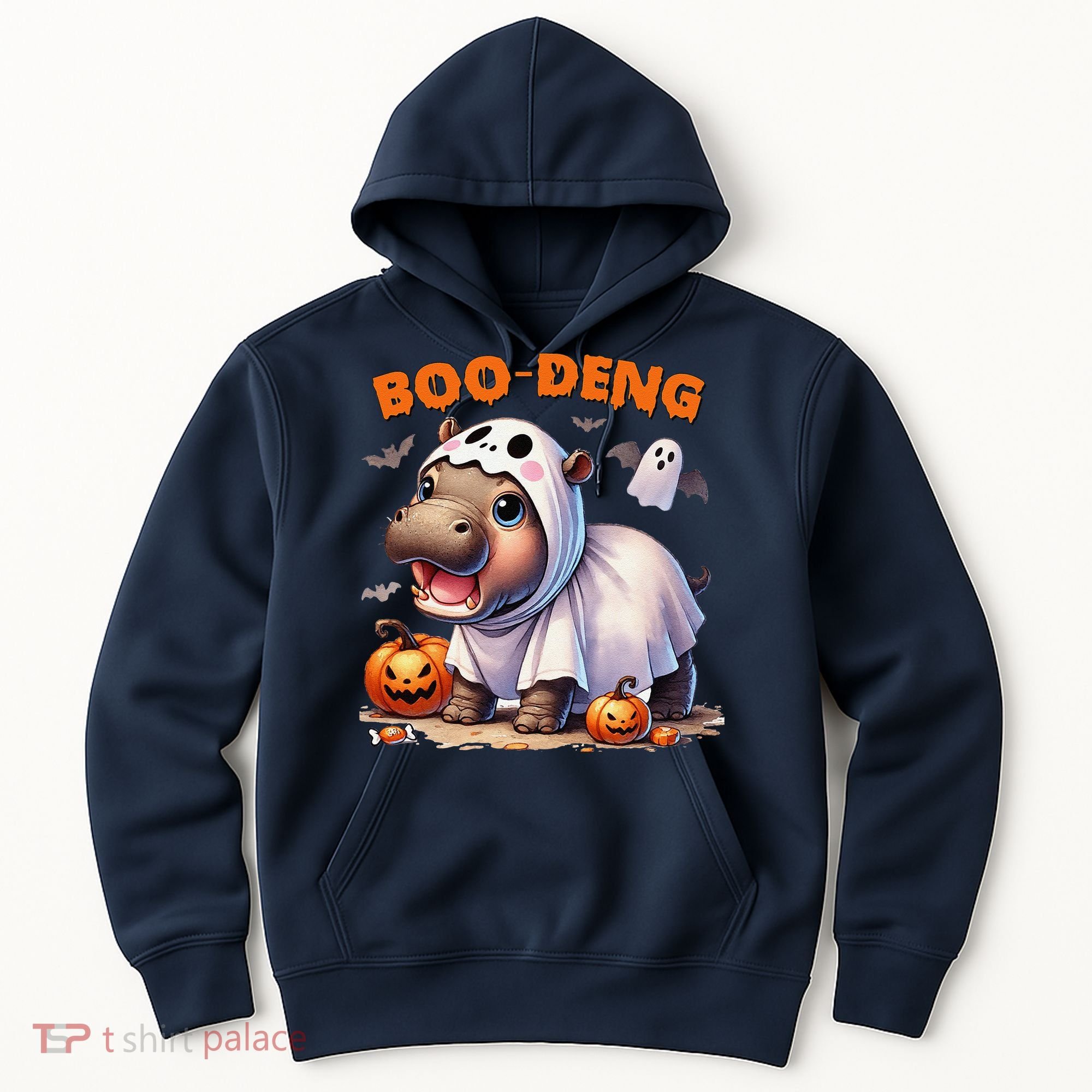 Boo Deng Halloween Baby Pygmy Hippo Bouncy Pig Moo Deng Hoodie