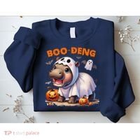 Boo Deng Halloween Baby Pygmy Hippo Bouncy Pig Moo Deng Sweatshirt thumb 2