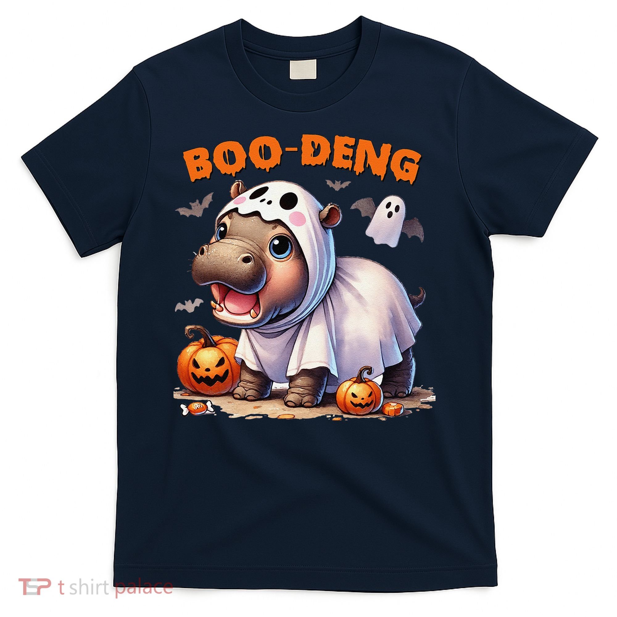 Boo Deng Halloween Baby Pygmy Hippo Bouncy Pig Moo Deng T-Shirt