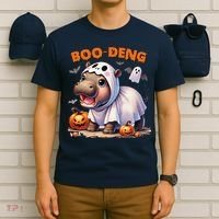 Boo Deng Halloween Baby Pygmy Hippo Bouncy Pig Moo Deng T-Shirt thumb 6