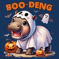 Boo Deng Halloween Baby Pygmy Hippo Bouncy Pig Moo Deng T-Shirt thumb 7