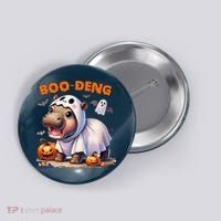 Boo Deng Halloween Baby Pygmy Hippo Bouncy Pig Moo Deng Button thumb 0