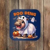 Boo Deng Halloween Baby Pygmy Hippo Bouncy Pig Moo Deng Coaster thumb 0