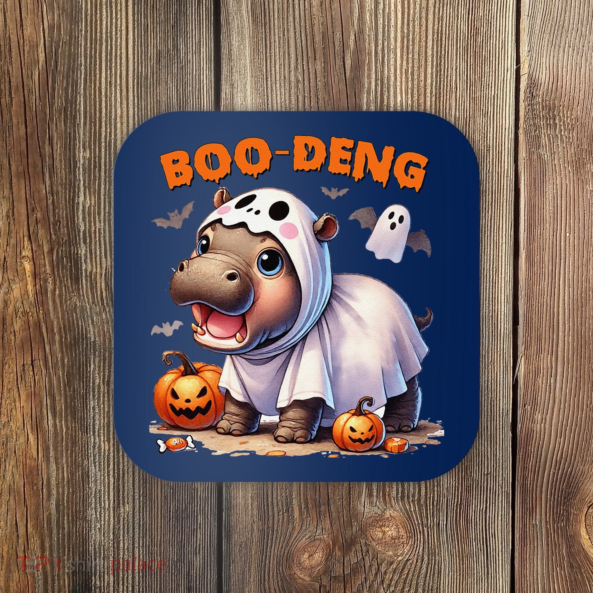 Boo Deng Halloween Baby Pygmy Hippo Bouncy Pig Moo Deng Coaster