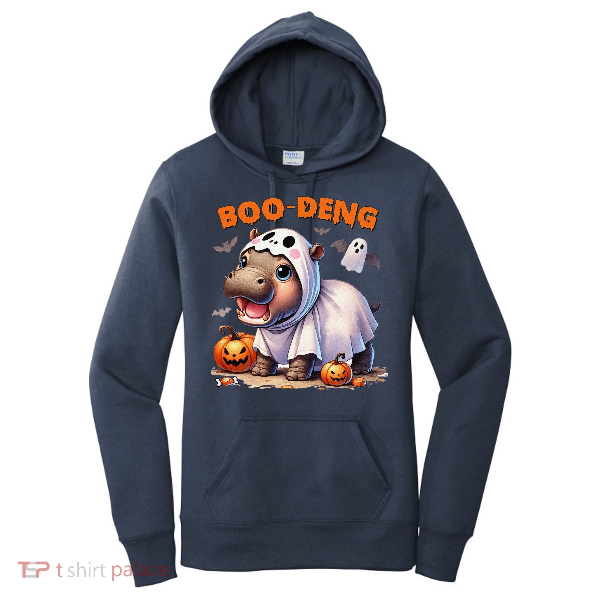 Boo Deng Halloween Baby Pygmy Hippo Bouncy Pig Moo Deng Women's Hoodie