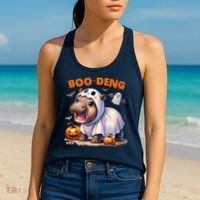 Boo Deng Halloween Baby Pygmy Hippo Bouncy Pig Moo Deng Women's Tank Top thumb 2