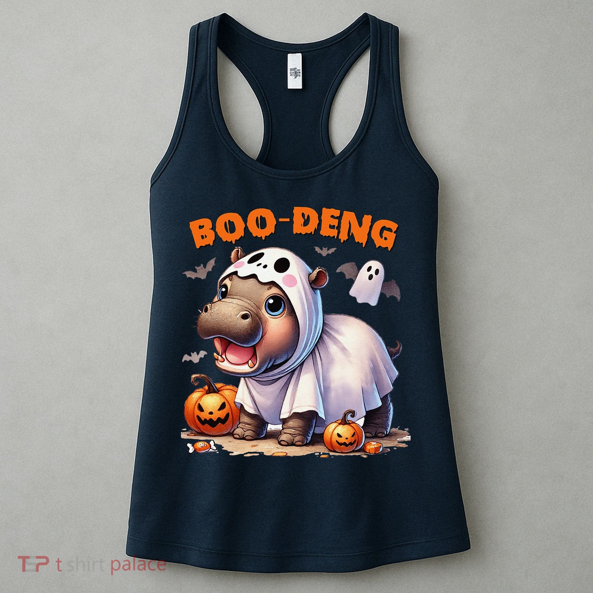 Boo Deng Halloween Baby Pygmy Hippo Bouncy Pig Moo Deng Women's Tank Top