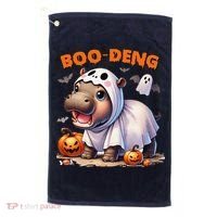 Boo Deng Halloween Baby Pygmy Hippo Bouncy Pig Moo Deng Golf Towel thumb 0
