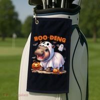 Boo Deng Halloween Baby Pygmy Hippo Bouncy Pig Moo Deng Golf Towel thumb 2