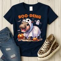 Boo Deng Halloween Baby Pygmy Hippo Bouncy Pig Moo Deng Women's T-Shirt thumb 3