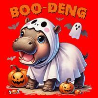 Boo Deng Halloween Baby Pygmy Hippo Bouncy Pig Moo Deng Santa Hat thumb 1