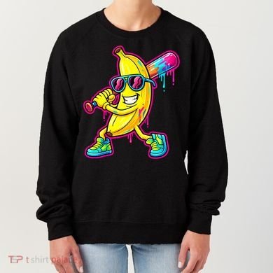 Banana Drip Ice Cream Baseball Women's Sweatshirt