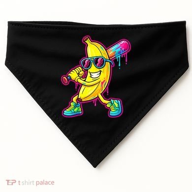 Banana Drip Ice Cream Baseball USA-Made Doggie Bandana