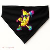 Banana Drip Ice Cream Baseball USA-Made Doggie Bandana thumb 0