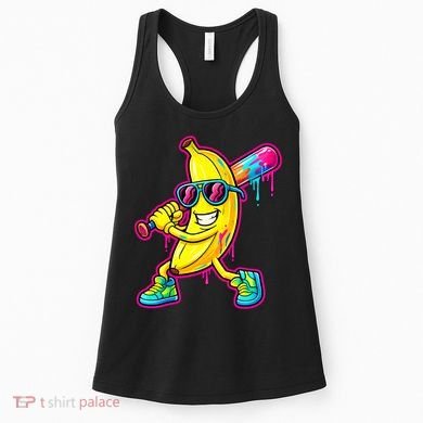 Banana Drip Ice Cream Baseball Women's Tank Top