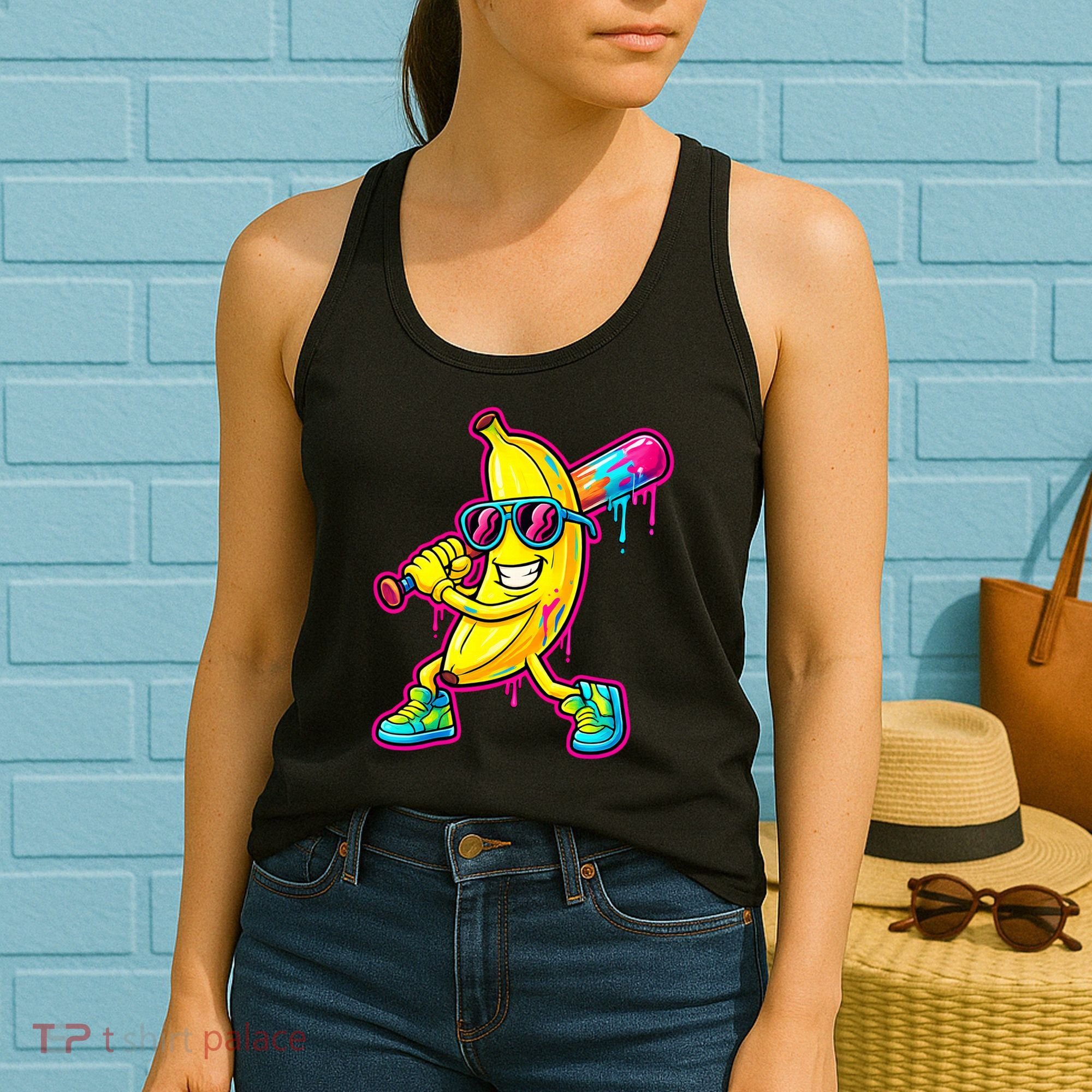 Banana Drip Ice Cream Baseball Women's Tank Top