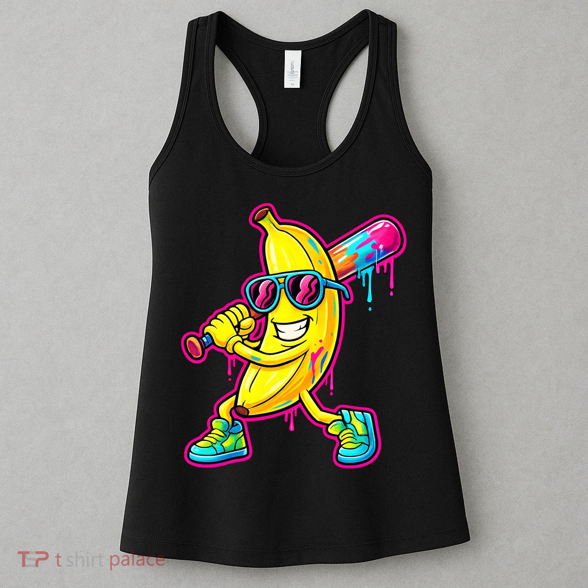 Banana Drip Ice Cream Baseball Women's Tank Top