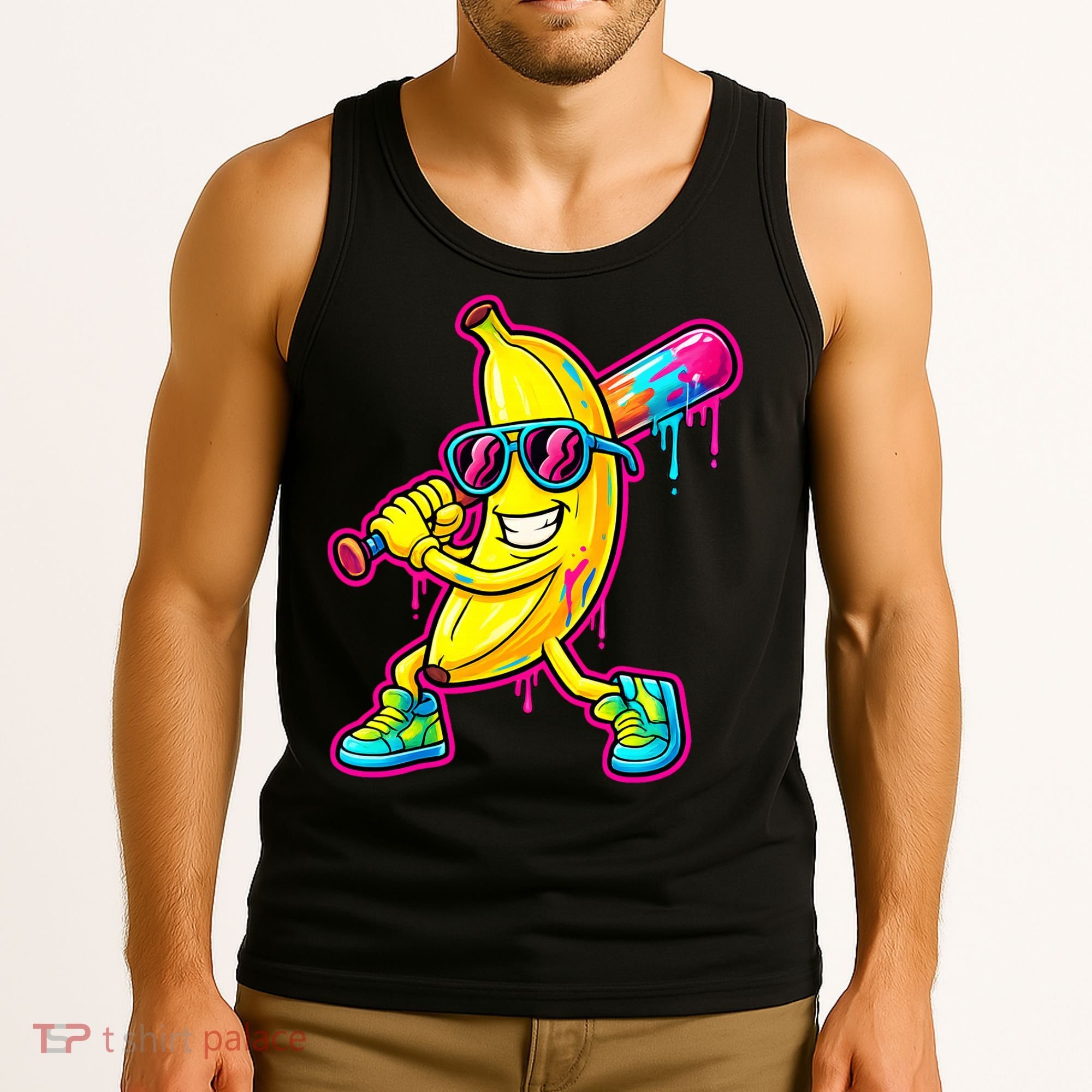 Banana Drip Ice Cream Baseball Tank Top