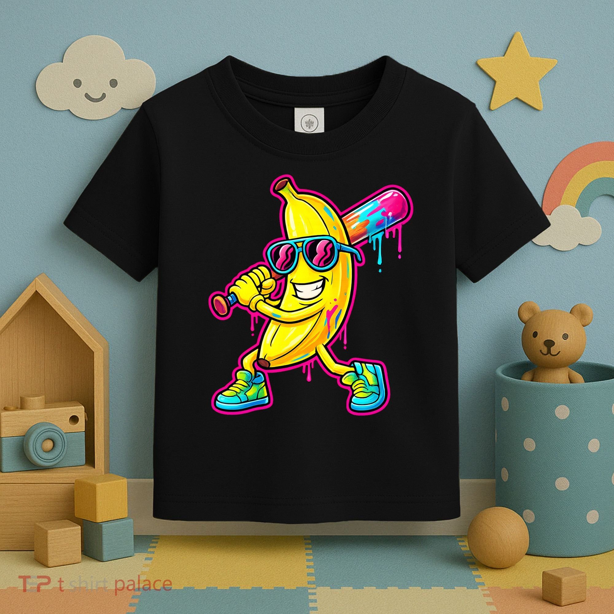 Banana Drip Ice Cream Baseball Toddler T-Shirt