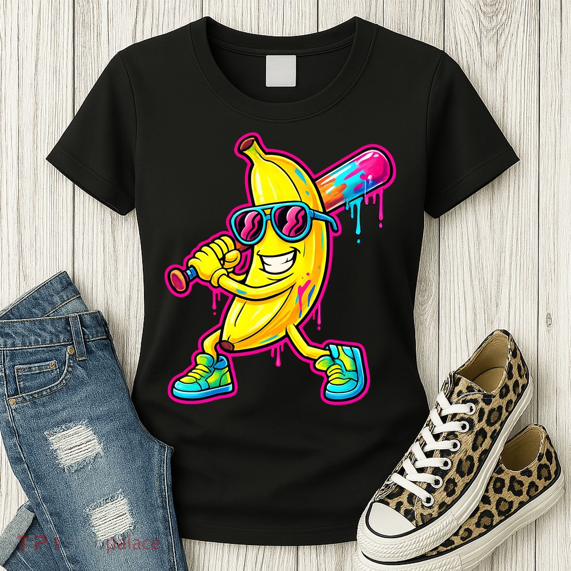 Banana Drip Ice Cream Baseball Women's T-Shirt