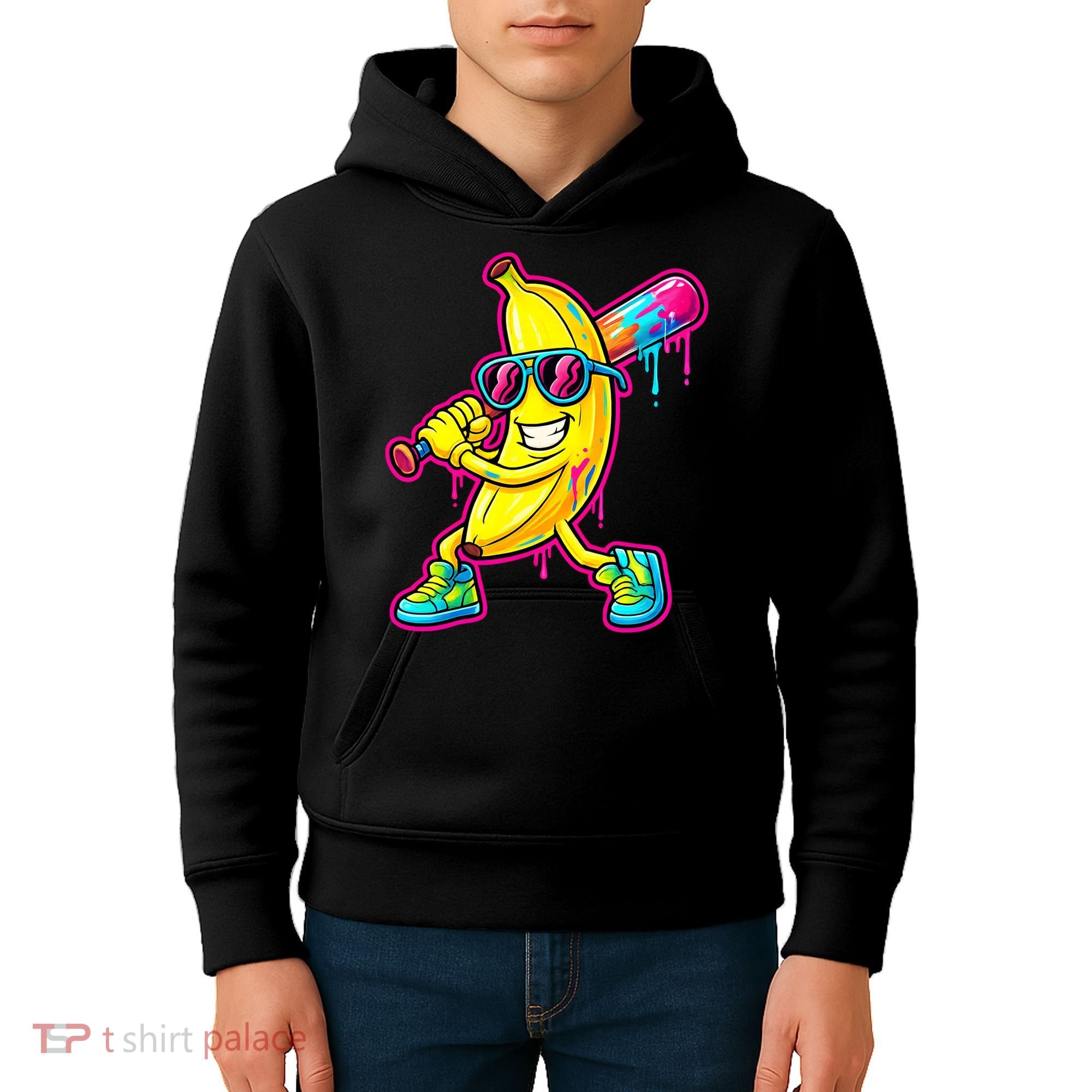 Banana Drip Ice Cream Baseball Kids Hoodie