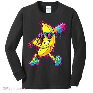 Banana Drip Ice Cream Baseball Kids Long Sleeve Shirt