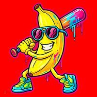 Banana Drip Ice Cream Baseball Santa Hat thumb 1