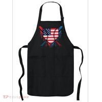 Baseball Drip Ice Cream Patriotic American Flag Funny Apron thumb 0