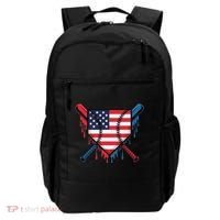 Baseball Drip Ice Cream Patriotic American Flag Funny Backpack thumb 0