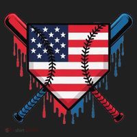 Baseball Drip Ice Cream Patriotic American Flag Funny Beanie thumb 2