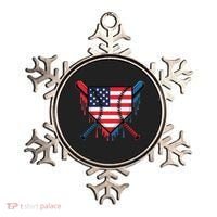 Baseball Drip Ice Cream Patriotic American Flag Funny Ornament thumb 0