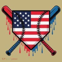 Baseball Drip Ice Cream Patriotic American Flag Funny Hoodie thumb 2
