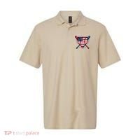 Baseball Drip Ice Cream Patriotic American Flag Funny Polo thumb 0
