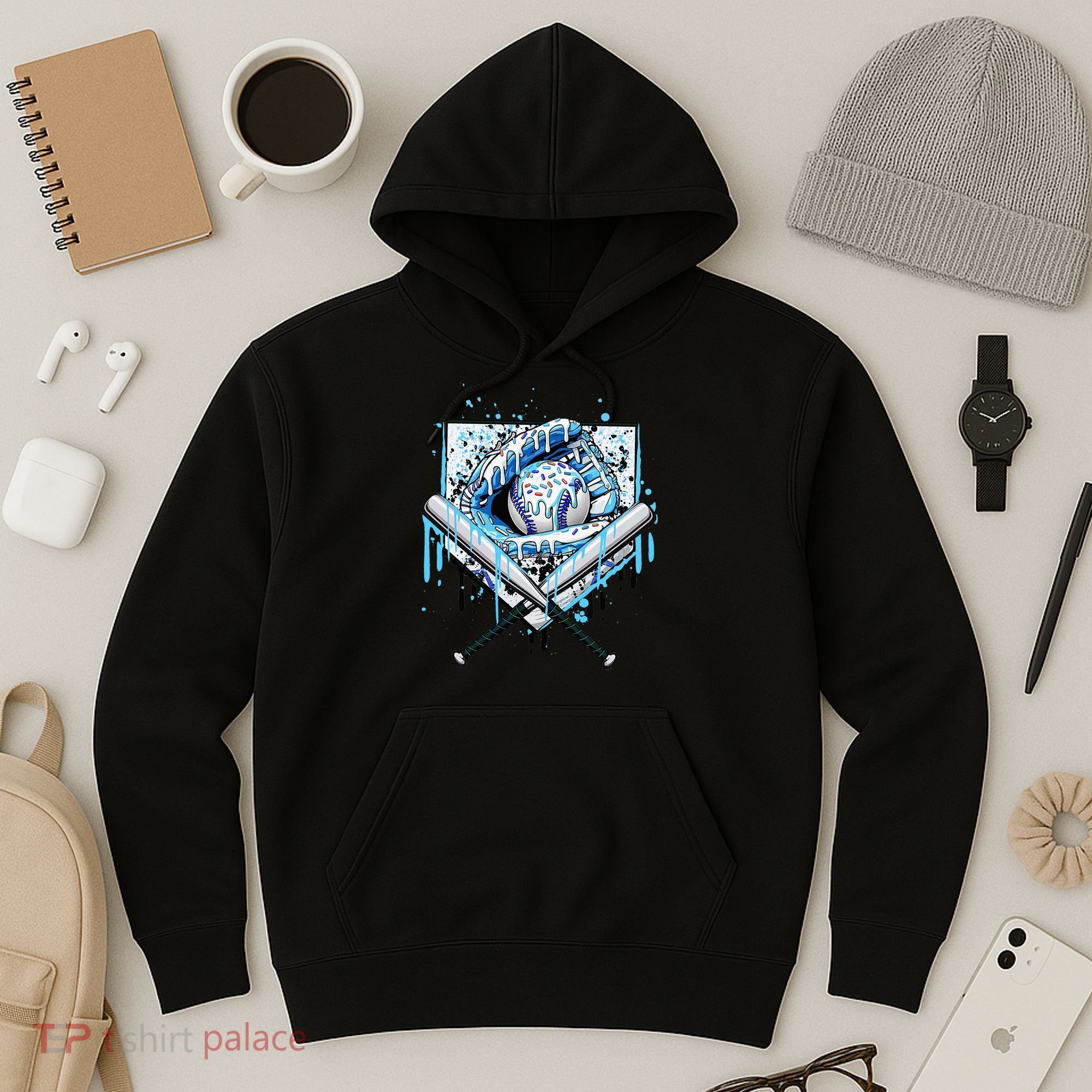 Baseball Drip Ice Cream Drip Baseball  Hoodie