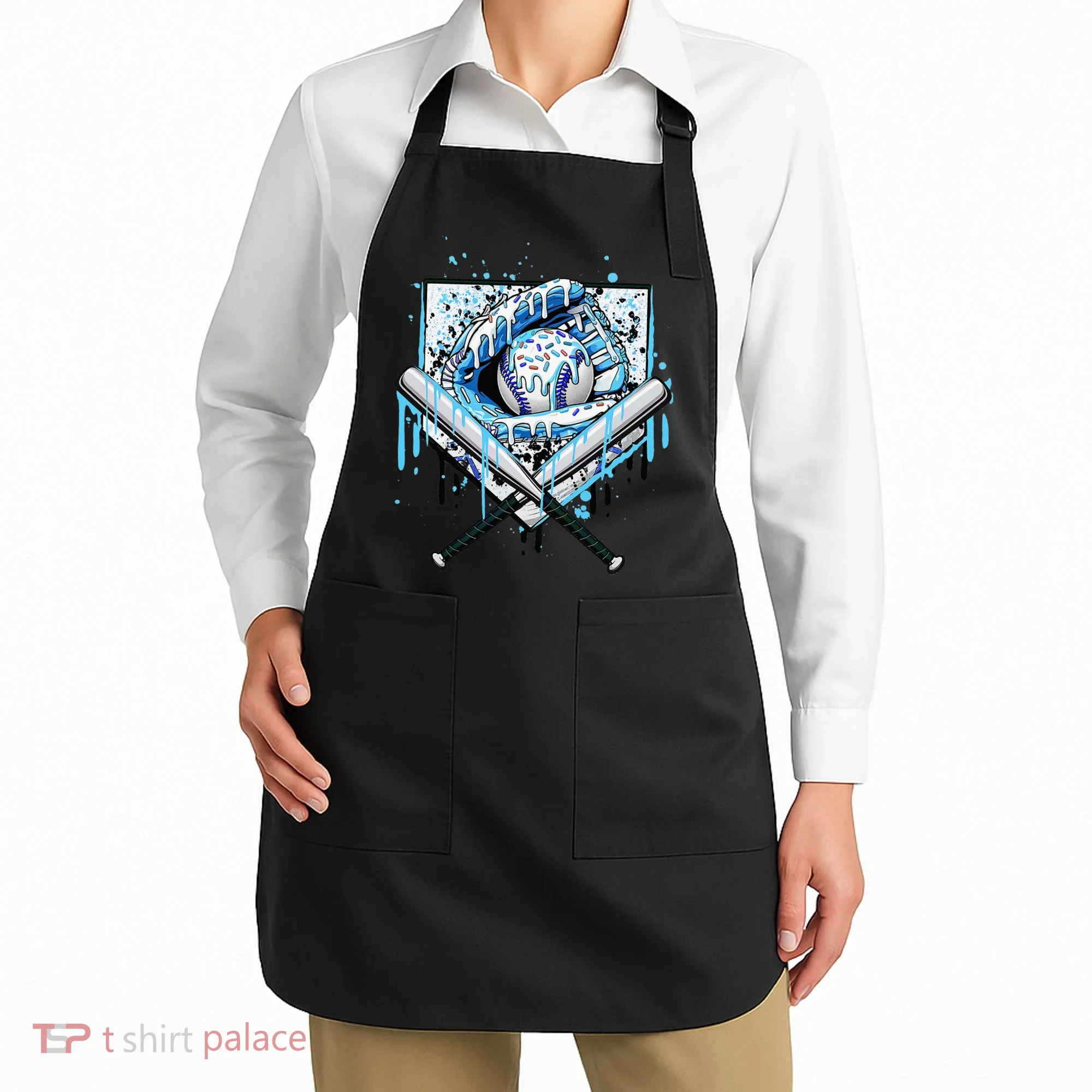 Baseball Drip Ice Cream Drip Baseball  Apron
