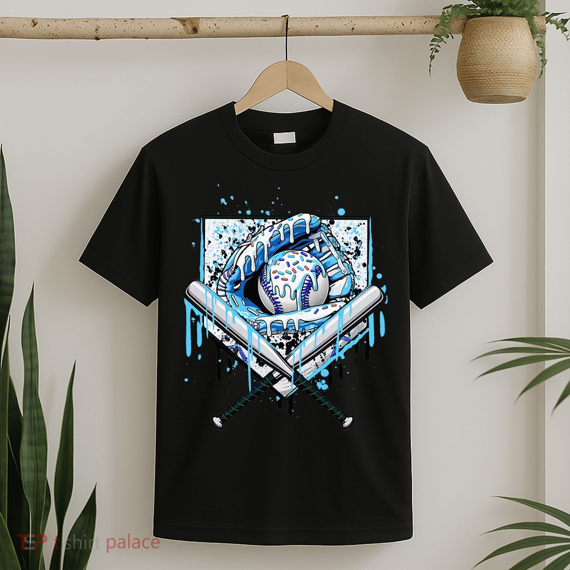 Baseball Drip Ice Cream Drip Baseball  T-Shirt