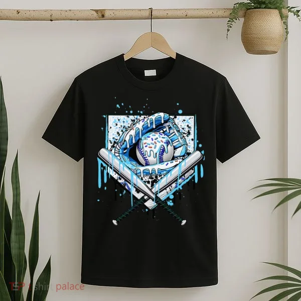 Baseball Drip Ice Cream Drip Baseball  T-Shirt