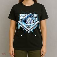 Baseball Drip Ice Cream Drip Baseball  T-Shirt thumb 4