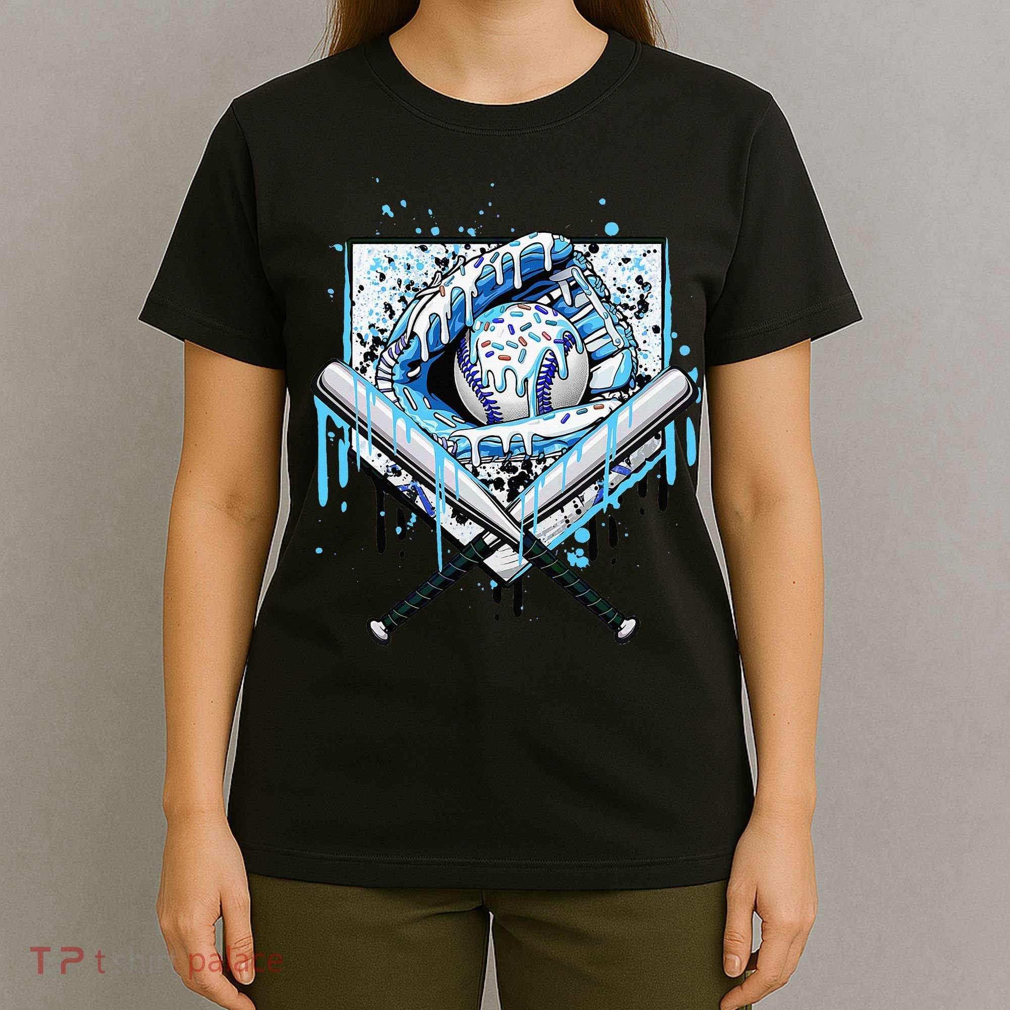 Baseball Drip Ice Cream Drip Baseball  T-Shirt