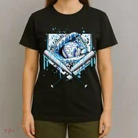 Baseball Drip Ice Cream Drip Baseball  T-Shirt thumb 4