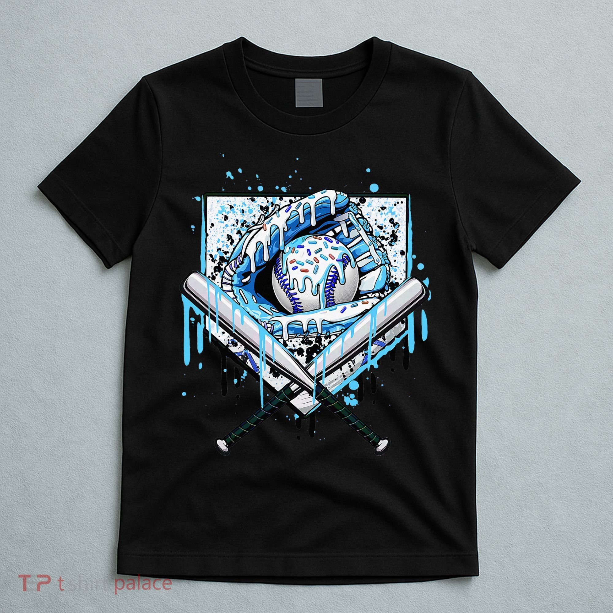 Baseball Drip Ice Cream Drip Baseball  T-Shirt