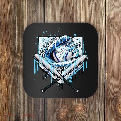 Baseball Drip Ice Cream Drip Baseball  Coaster