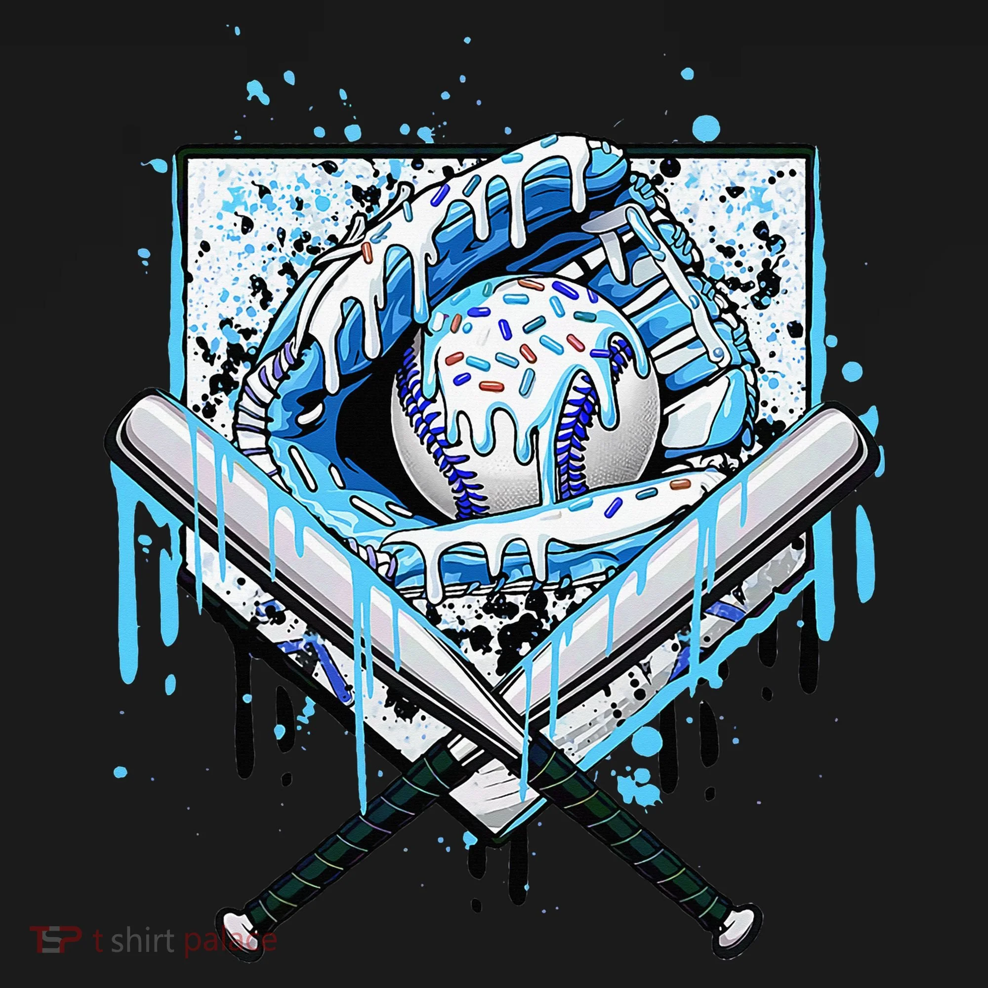 Baseball Drip Ice Cream Drip Baseball  Coaster